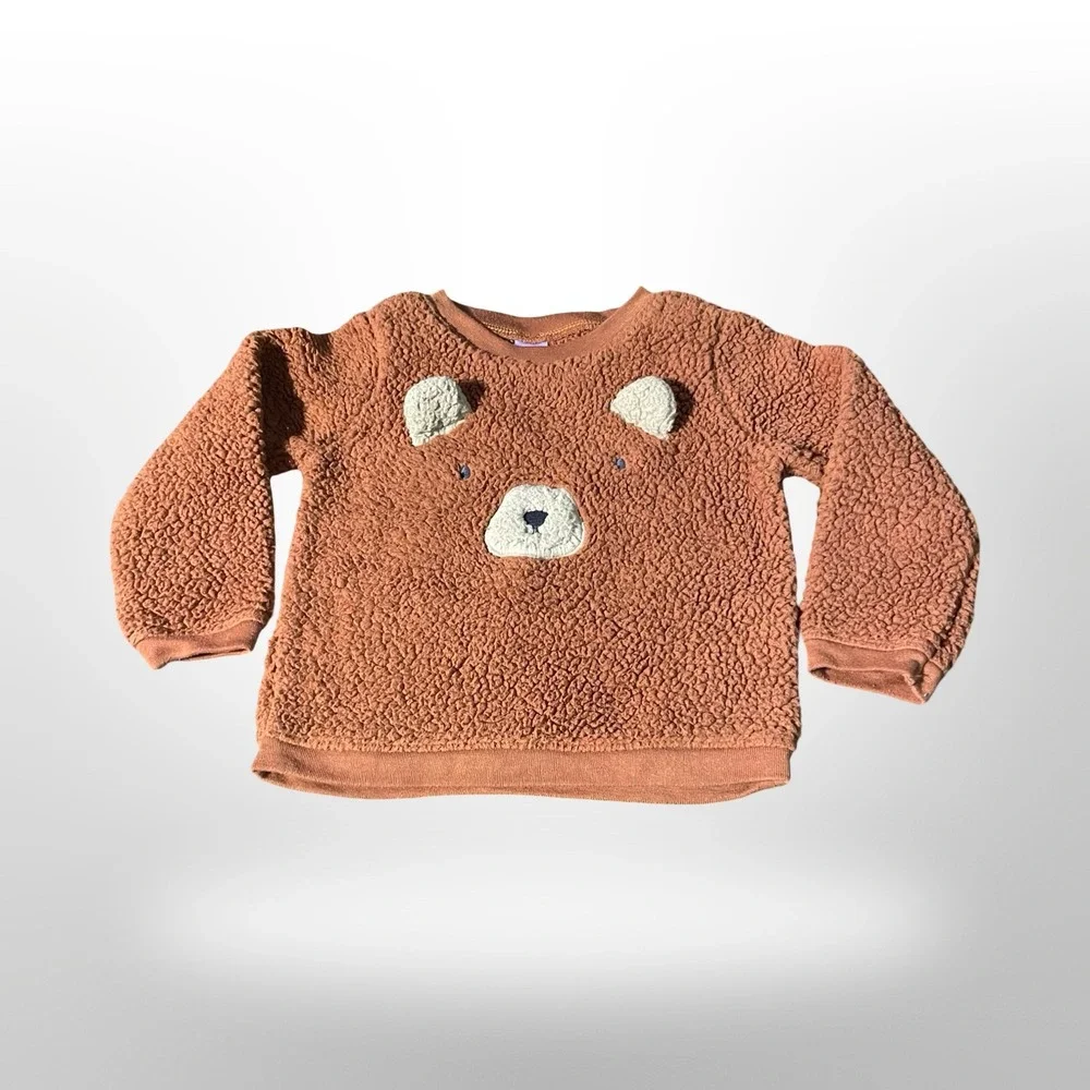 Carters Baby Boys Girls Brown Bear Fleece Sherpa sweater‎ cozy cute Fluffy soft